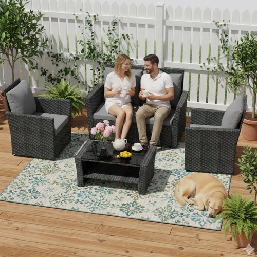 Rattan furniture set - rattan, 4pcs