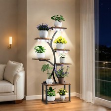 XXL Plant Flower Holder Tree Shaped Bonsai Display Organizer Rack w/ Grow Lights