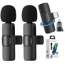 Wireless For Phone Vlog Live Stream Microphone Android Lavalier iPhone Mic ipad