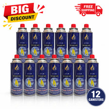 12 x BUTANE GAS BOTTLES
