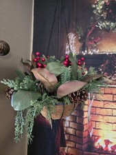 Martha Stewart Topiary Christmas Basket Winter.  New!!