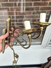 Vintage Pair Ornate Brass