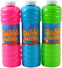 1 Litre of Bubble Mixture with Wand for Bubble Machines - Giant Garden Games Ess