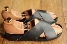 Gucci Black Leather  Sandals Sliders Flip Flops Men's UK 7.5 G US 8.5 EU 41.5