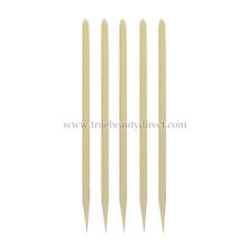 5 x ORANGE WOODEN MANICURE STICKS FOR PROFESSIONAL NAILS TIDY CUTICLES SEE SHOP