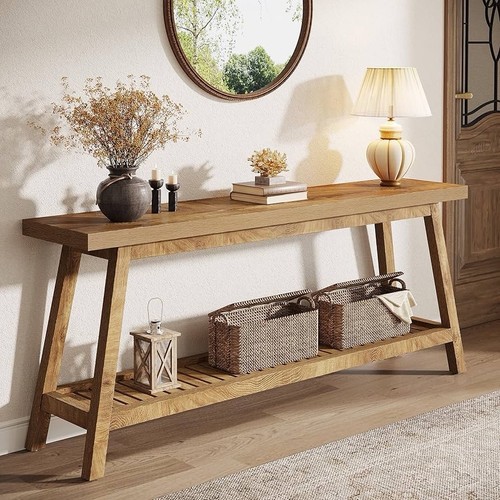 Rustic wooden console table - rustic,