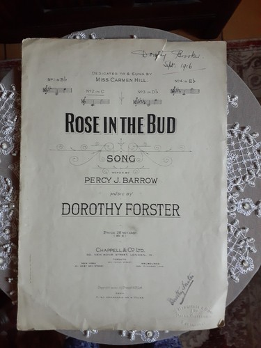 Antique sheet music rose in - music,