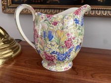 Royal Winton, Crocus Chintz, Albans Shape 2-Cup Milk Jug 4.75” England Vintage