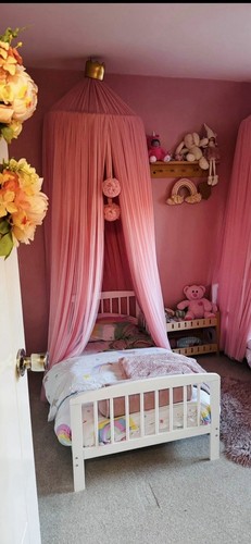 Girls pink bed canopy dome - girls',