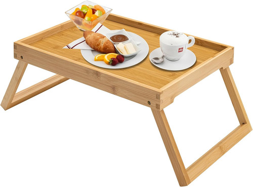 Bamboo bed tray table - table, with
