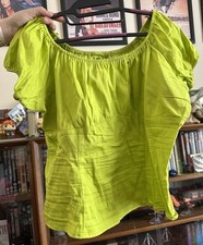 Pinup Girl Clothing chartreusecotton Peasant Top Size 18-22