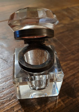Vintage Cut Glass Ink Well Pot