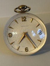 Vintage Tiffany Co Brass & Lucite 8 Day Desk Clock Ball Modern By IMHOF WORKING