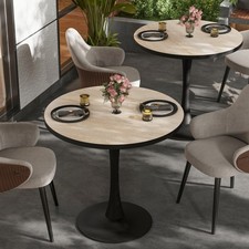 Chic Round Tulip Table Travertine Dining Table Kitchen Cafe Table Anti-collision
