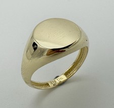 Solid 9ct Yellow Gold Round Signet Ring Men&Women Size H to R