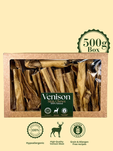 Venison skin dog chews - venison,
