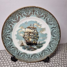 Vintage Liverpool Road Pottery Stoke-on-Trent Collectors Plate, Sailing Ship