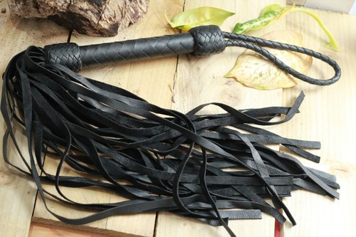 Leather flogger whip 40tails - leather,