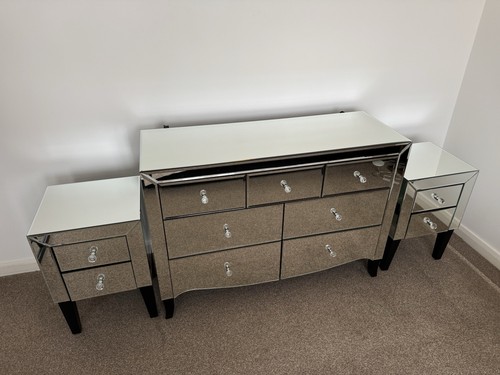 Mirrored glass bedroom set - set, –