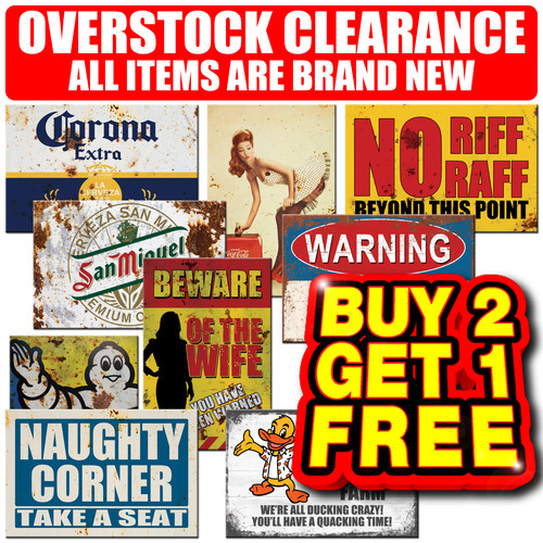 Clearance large metal signs - clearance,