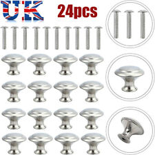 24 Pcs Door Knobs Cabinet Handles Cupboard Drawer Kitchen Stainless Steel DIY UK