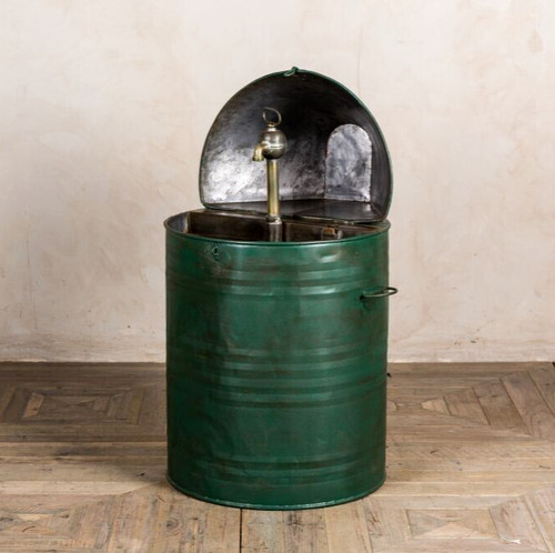Green vintage oil drum - vintage, with