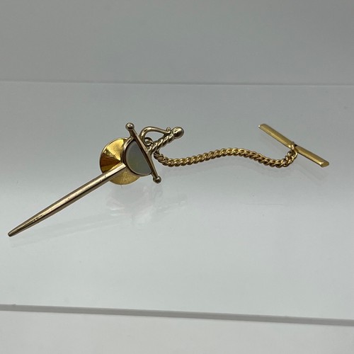 Vintage gold tone sword - tone, tie