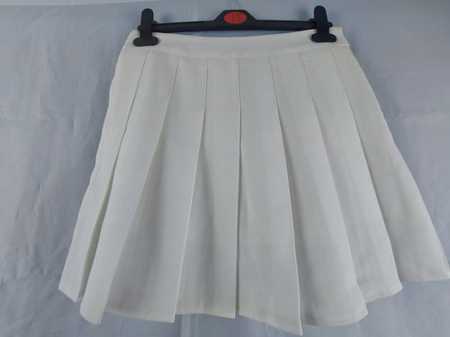 Fashion white pleated mini - white,