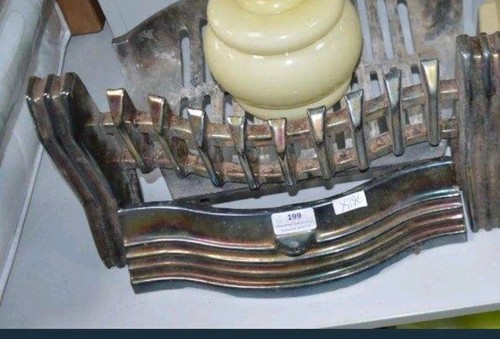 Vintage enamel fire - enamel, grate