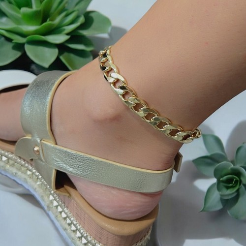 9ct gold curb ankle - gold, xp