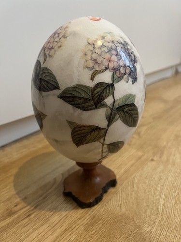 Floral hand painted ostrich - hand,