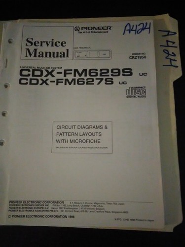Pioneer cdx fm629s - fm-627s, uc