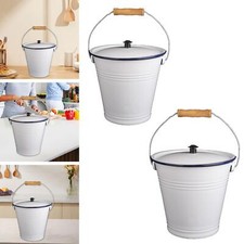 Enamel Bucket with Lid Water