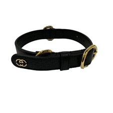 Gucci Leather Pet Collar For Dog Or Cat Demetra Style ‎692943 Black Size Medium