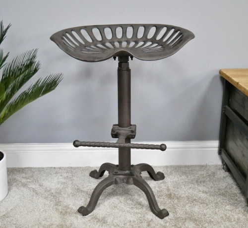 Cast iron tractor stool - iron, seat