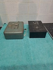 Two  Vintage  metal cash box
