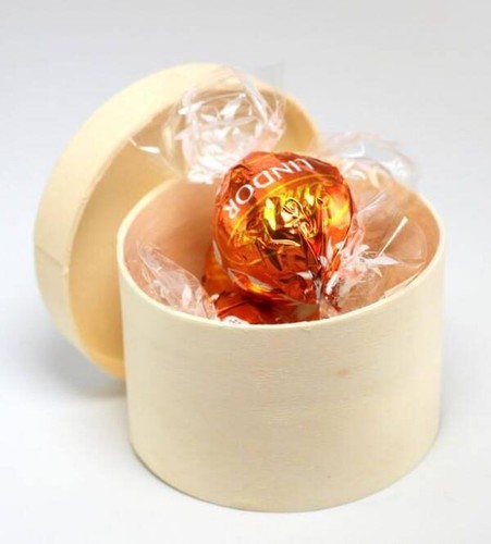 Round wooden gift box - round,