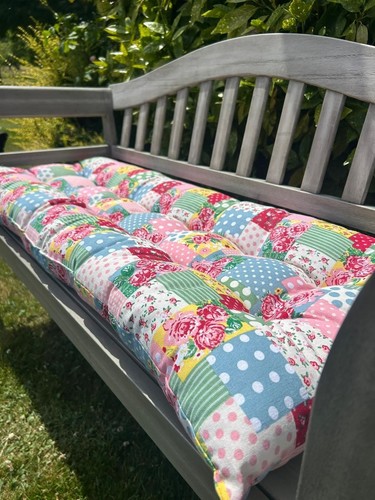 Patchwork bench seat pad - bench,