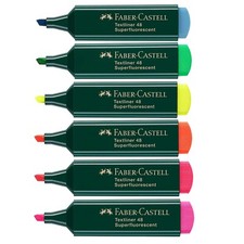Faber-Castell Textliner 48 Highlighter Marker Pen - Chisel Nib - 6 Colours