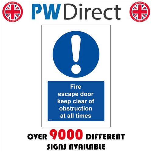 Sign fire escape door keep - escape,