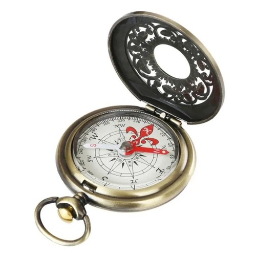 Metal vintage bronze compass - bronze,
