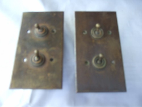 Vintage brass light switches - brass,