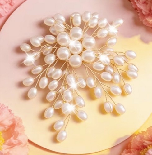 Elegant large pearls brooch - large,