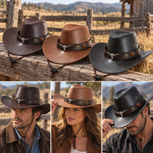 Unisex vintage faux - faux, leather
