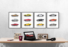 Lamborghini Supercar Compilation Set Of 4 Prints Pictures Wall Art Poster