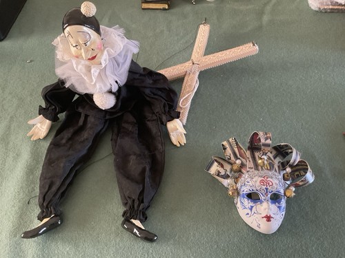 Vintage style pierrot doll - vintage-style,