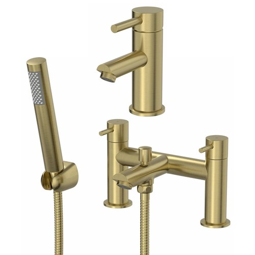 Bathroom taps brushed - taps, brass