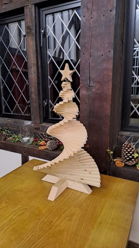 Handmade wooden christmas tree - christmas,