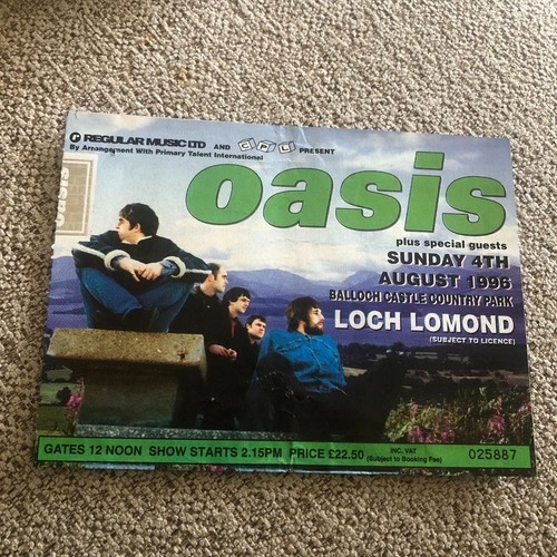 Oasis ticket loch lomond - oasis,
