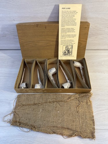 Old cutty clay pipe set - old,